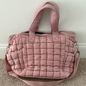 Sol & Selene Quilted Pink Tote Bag NEW